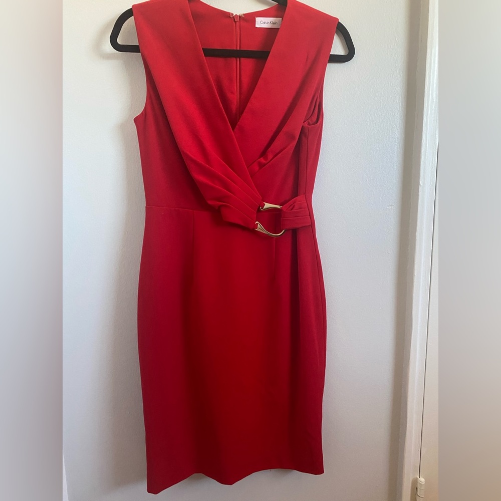 NWOT Calvin Klein Red Sheath Dress